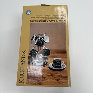 NOWT Kirklands Espresso Cup Set with Chrome Rack